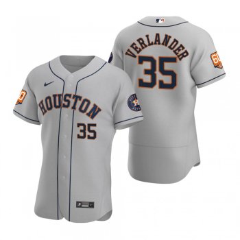 Men's Houston Astros Justin Verlander Gray 60th Anniversary Authentic Jersey