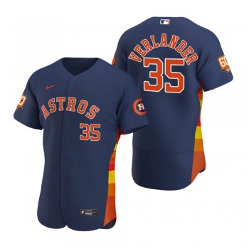 Men's Houston Astros Justin Verlander Navy 60th Anniversary Authentic Jersey