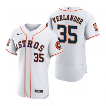 Men's Houston Astros Justin Verlander White 60th Anniversary Authentic Jersey