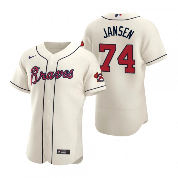 Men's Atlanta Braves Kenley Jansen Cream Authentic Alternate Jersey