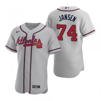 Men's Atlanta Braves Kenley Jansen Gray Authentic Road Jersey