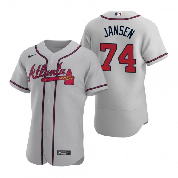 Men's Atlanta Braves Kenley Jansen Gray Authentic Road Jersey