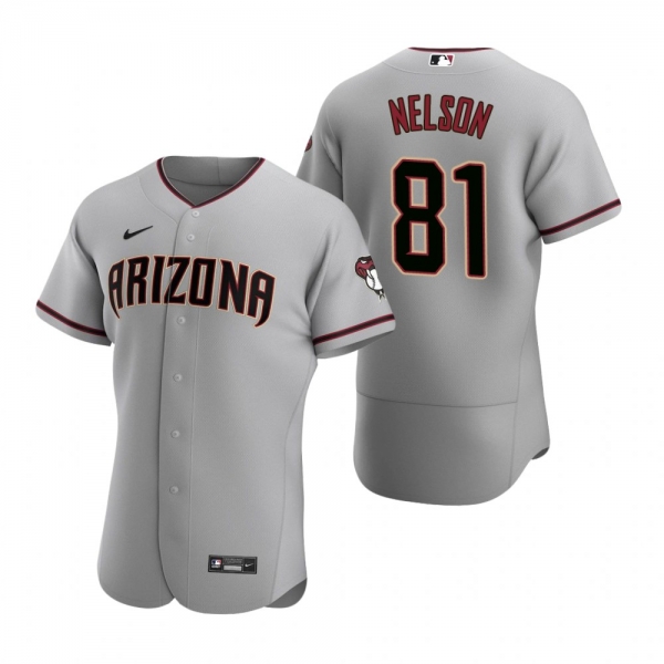 Men's Arizona Diamondbacks Kyle Nelson Gray Authentic Road Jersey