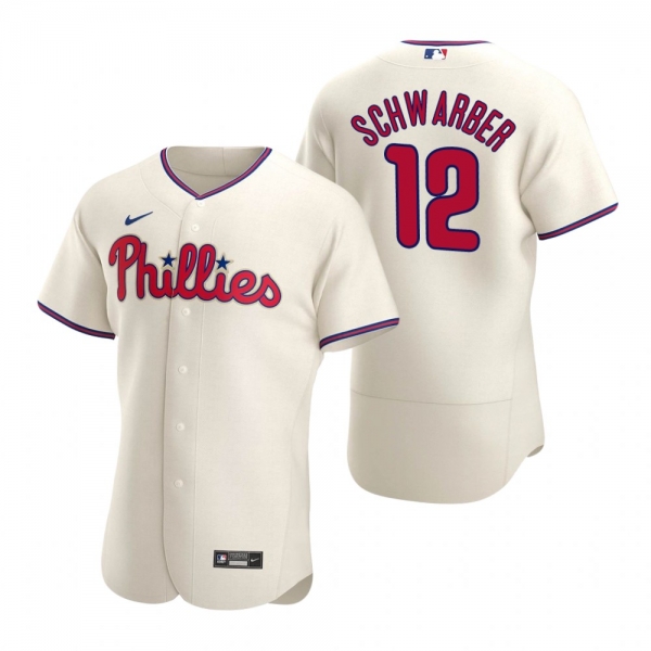 Men's Philadelphia Phillies Kyle Schwarber Cream Authentic Alternate Jersey