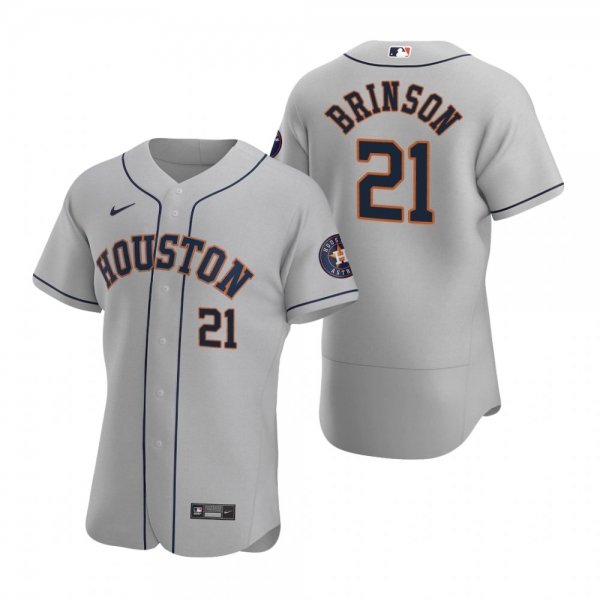 Men's Houston Astros Lewis Brinson Gray Authentic Road Jersey