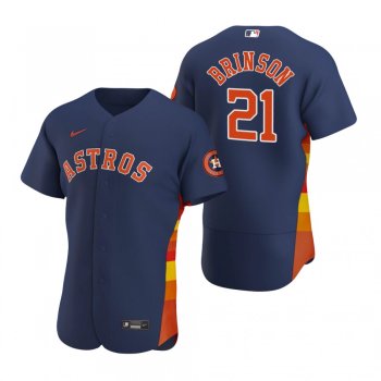 Men's Houston Astros Lewis Brinson Navy Authentic Alternate Jersey