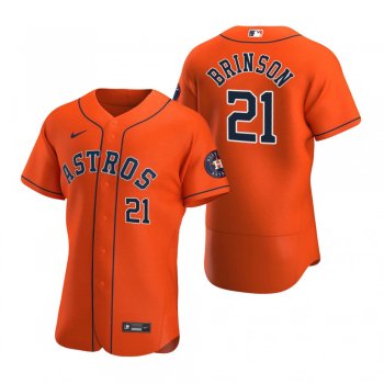 Men's Houston Astros Lewis Brinson Orange Authentic Alternate Jersey