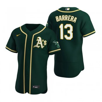 Men's Oakland Athletics Luis Barrera Green Authentic Alternate Jersey