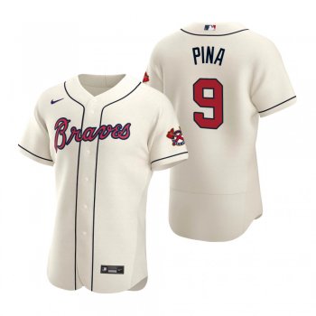 Men's Atlanta Braves Manny Pina Cream Authentic Alternate Jersey