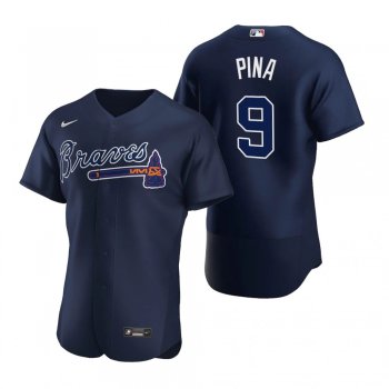 Men's Atlanta Braves Manny Pina Navy Authentic Jersey