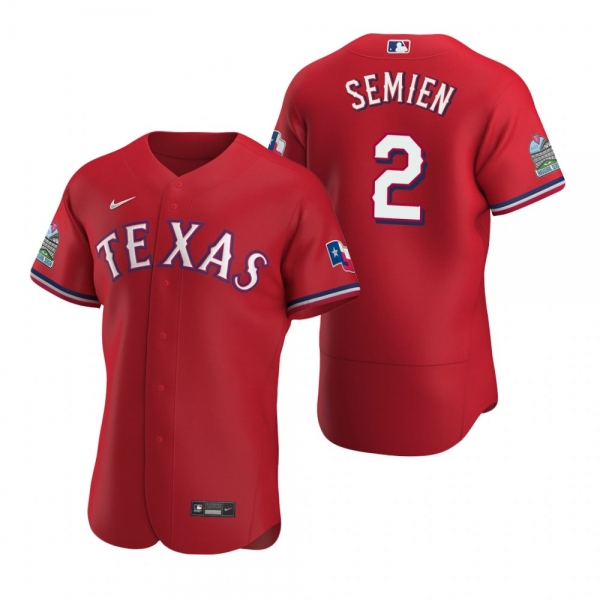 Men's Texas Rangers Marcus Semien Scarlet Authentic Alternate Jersey