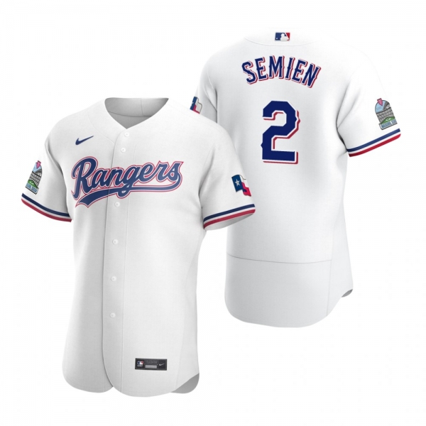 Men's Texas Rangers Marcus Semien White Authentic Home Jersey