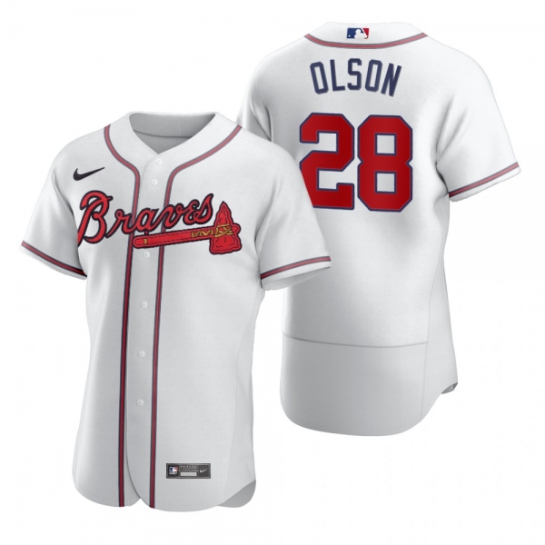 Men's Atlanta Braves Matt Olson White Authentic Home Jersey