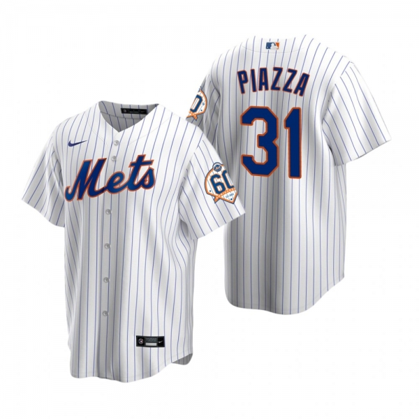 New York Mets Mike Piazza Nike White 60th Anniversary Replica Jersey