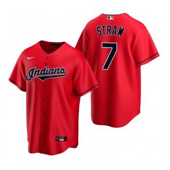 Men's Cleveland Indians Myles Straw Nike Red Replica Alternate Jersey