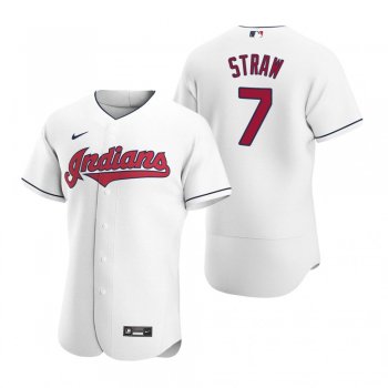 Men's Cleveland Indians Myles Straw Nike White Authentic Home Jersey