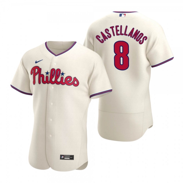 Men's Philadelphia Phillies Nick Castellanos Cream Authentic Alternate Jersey