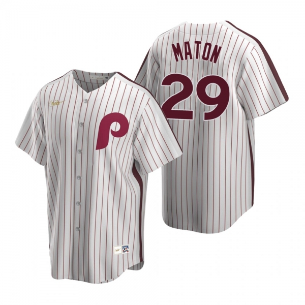 Philadelphia Phillies Nick Maton Nike White Cooperstown Collection Home Jersey