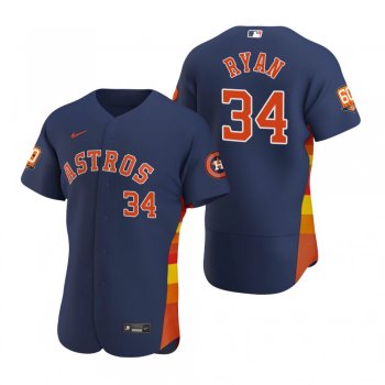 Men's Houston Astros Nolan Ryan Navy 60th Anniversary Authentic Jersey