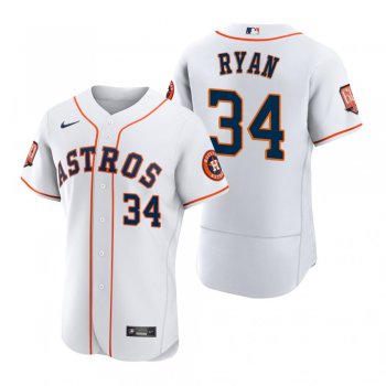 Men's Houston Astros Nolan Ryan White 60th Anniversary Authentic Jersey