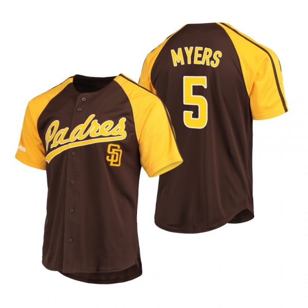 San Diego Padres Wil Myers Brown Replica Button-Down Raglan Jersey