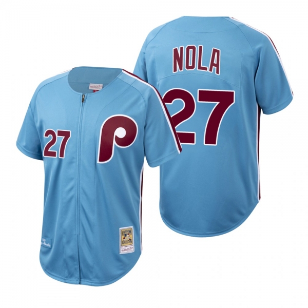 Philadelphia Phillies Aaron Nola Cooperstown Collection Light Blue Authentic Jersey