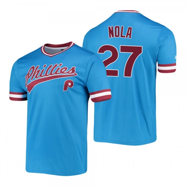 Philadelphia Phillies Aaron Nola Light Blue Cooperstown Collection Stitches Jersey