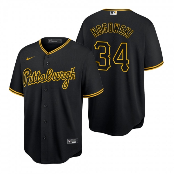 Pittsburgh Pirates John Nogowski Black Replica Baseball Jersey