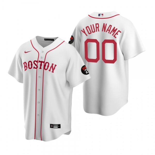 Custom Boston Red Sox White Replica Jersey