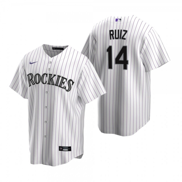 Men's Colorado Rockies Rio Ruiz Nike White Replica Home Jersey