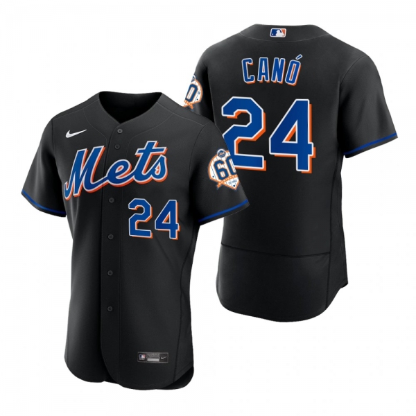 Men's New York Mets Robinson Cano Black 60th Anniversary Alternate Authentic Jersey