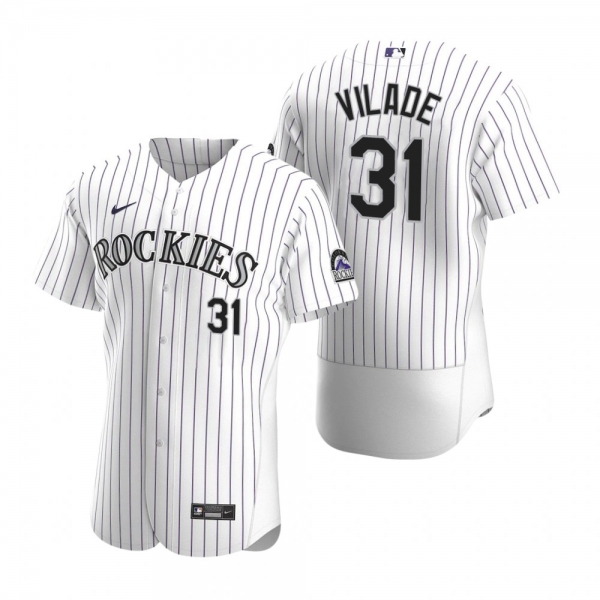 Men's Colorado Rockies Ryan Vilade White Purple Authentic Home Jersey