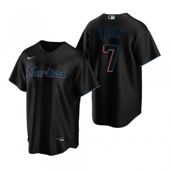 Miami Marlins Sandy Leon Nike Black Replica Alternate Jersey