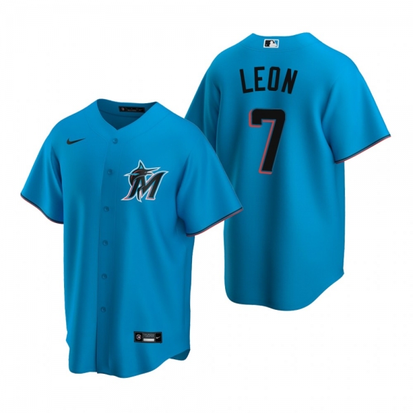 Miami Marlins Sandy Leon Nike Blue Replica Alternate Jersey