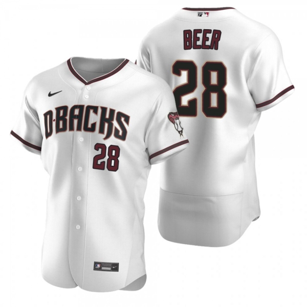 Men's Arizona Diamondbacks Seth Beer White Authentic Home Jersey