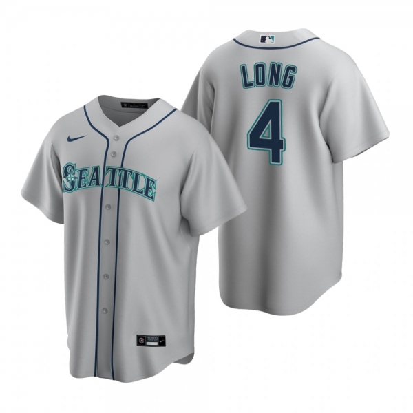 Seattle Mariners Shed Long Jr. Nike Gray Replica Road Jersey