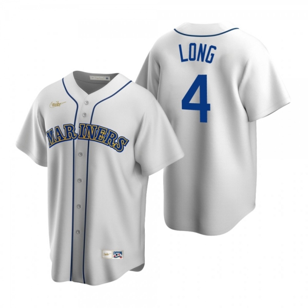 Seattle Mariners Shed Long Jr. Nike White Cooperstown Collection Home Jersey