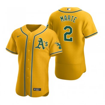 Men's Oakland Athletics Starling Marte Nike Gold Authentic Home Jersey