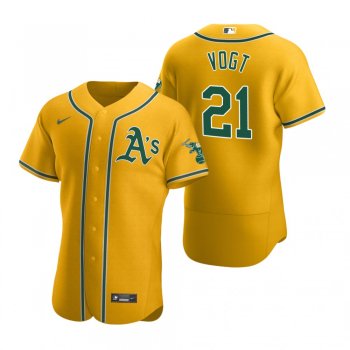 Men's Oakland Athletics Stephen Vogt Gold Authentic Home Jersey