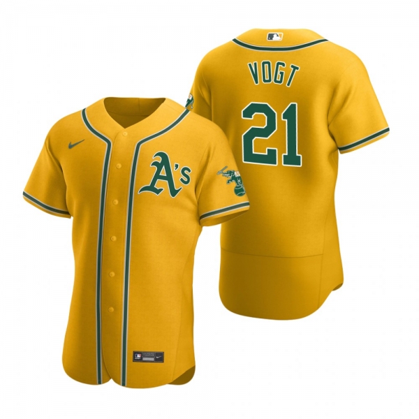 Men's Oakland Athletics Stephen Vogt Gold Authentic Home Jersey