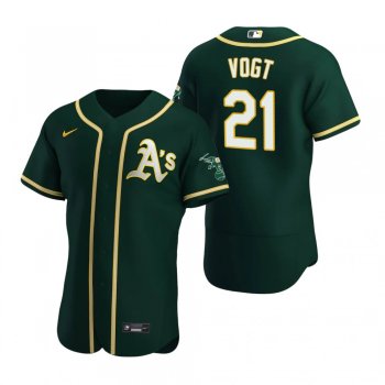 Men's Oakland Athletics Stephen Vogt Green Authentic Alternate Jersey