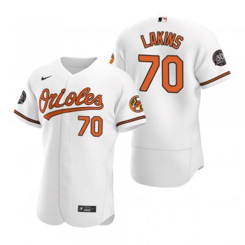 Men's Baltimore Orioles Travis Lakins Nike White 30th Anniversary Authentic Jersey