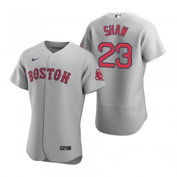 Men's Boston Red Sox Travis Shaw Gray Authentic Road Jersey