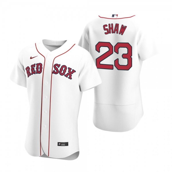 Men's Boston Red Sox Travis Shaw White Authentic Home Jersey