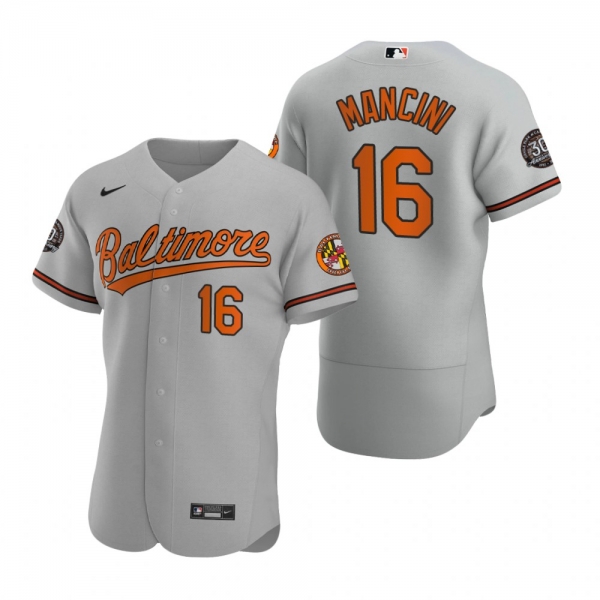 Men's Baltimore Orioles Trey Mancini Nike Gray 30th Anniversary Authentic Jersey