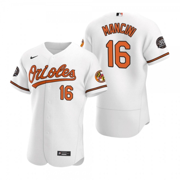 Men's Baltimore Orioles Trey Mancini Nike White 30th Anniversary Authentic Jersey