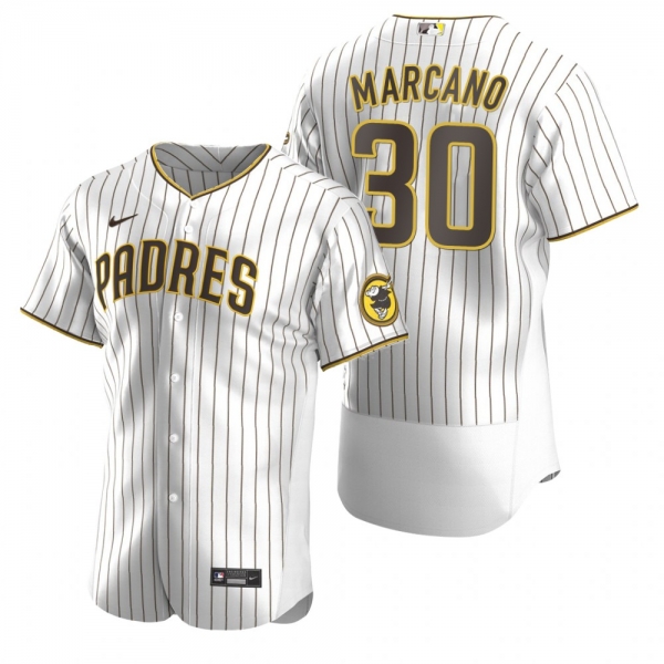 Men's San Diego Padres Tucupita Marcano White Brown Authentic Alternate Jersey