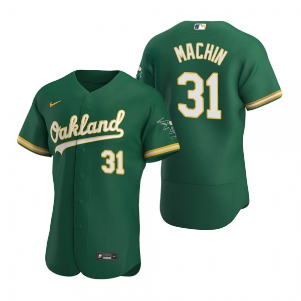 Men's Oakland Athletics Vimael Machin Kelly Green Authentic Alternate Jersey