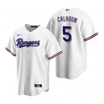 Texas Rangers Willie Calhoun Nike White Replica Home Jersey