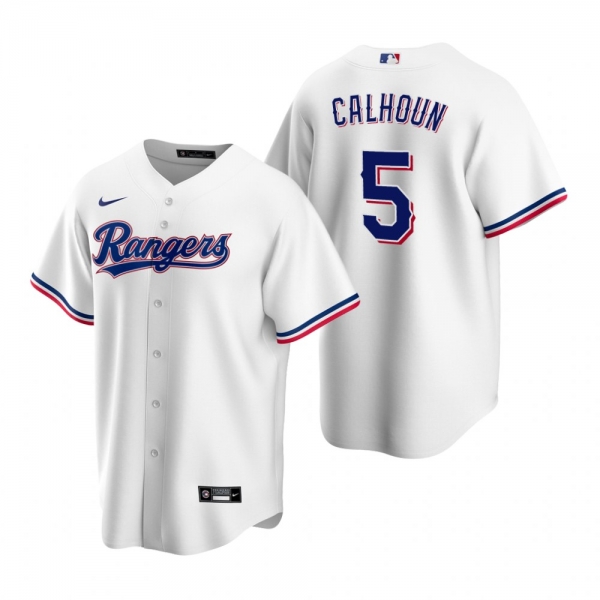 Texas Rangers Willie Calhoun Nike White Replica Home Jersey